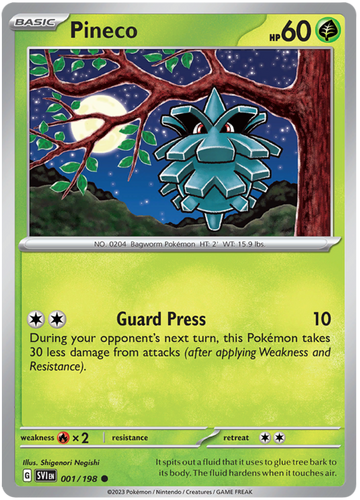 Pokemon TCG - Scarlet & Violet - Base Set - 001/198 - Pineco - Common - Reverse Holofoil