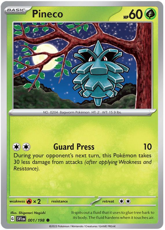 Pokemon TCG - Scarlet & Violet - Base Set - 001/198 - Pineco - Common