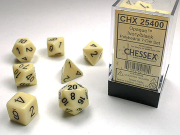 Opaque Ivory/Black 7-Die Set