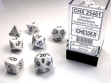 Opaque White/Black 7-Die Set