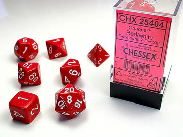 Opaque Red/White 7-Die Set