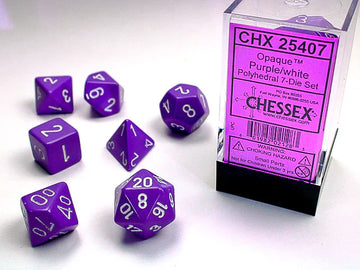 Opaque Purple/White 7-Die Set