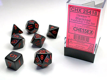 Opaque Black/Red 7-Die Set