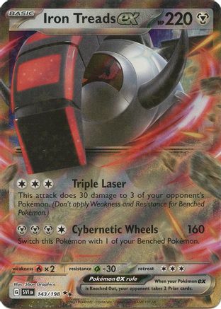 Pokemon TCG - Scarlet & Violet - Base Set - 143/198 - Iron Treads ex - Double Rare - Holofoil