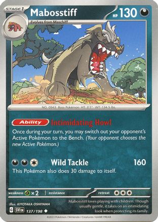 Pokemon TCG - Scarlet & Violet - Base Set - 137/198 - Mabosstiff - Uncommon - Reverse Holofoil