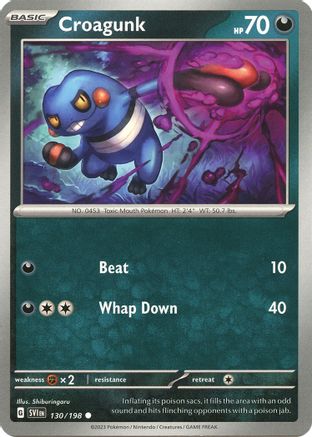 Pokemon TCG - Scarlet & Violet - Base Set - 130/198 - Croagunk - Common - Reverse Holofoil