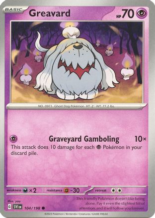 Pokemon TCG - Scarlet & Violet - Base Set - 104/198 - Greavard - Common - Reverse Holofoil