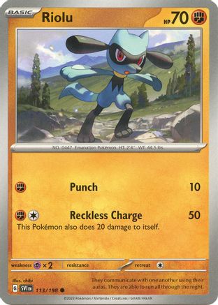 Pokemon TCG - Scarlet & Violet - Base Set - 113/198 - Riolu - Common