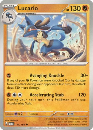Pokemon TCG - Scarlet & Violet - Base Set - 114/198 - Lucario - Uncommon