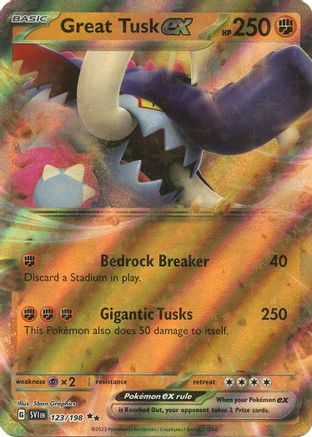 Pokemon TCG - Scarlet & Violet - Base Set - 123/198 - Great Tusk ex - Double Rare - Holofoil