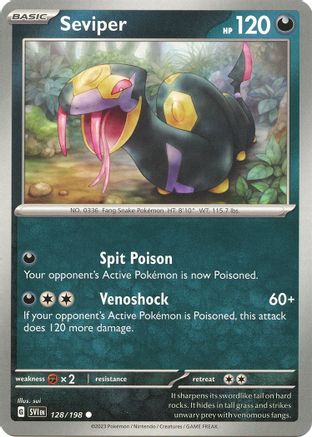 Pokemon TCG - Scarlet & Violet - Base Set - 128/198 - Seviper - Common - Reverse Holofoil