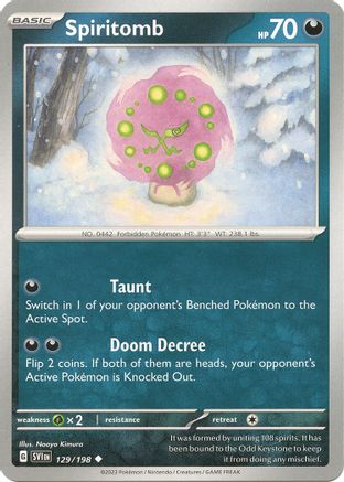 Pokemon TCG - Scarlet & Violet - Base Set - 129/198 - Spiritomb - Uncommon