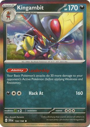 Pokemon TCG - Scarlet & Violet - Base Set - 134/198 - Kingambit - Rare - Holofoil