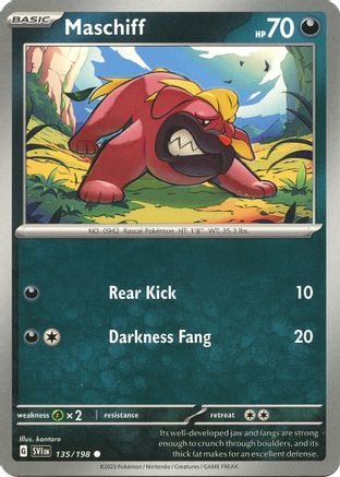 Pokemon TCG - Scarlet & Violet - Base Set - 135/198 - Maschiff - Common