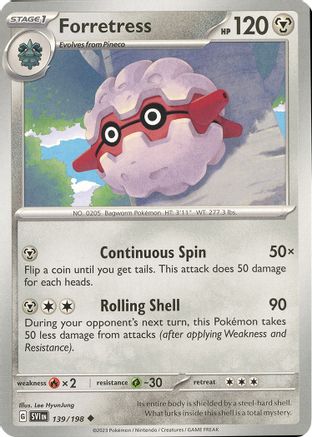 Pokemon TCG - Scarlet & Violet - Base Set - 139/198 - Forretress - Uncommon - Reverse Holofoil