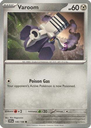 Pokemon TCG - Scarlet & Violet - Base Set - 140/198 - Varoom - Common - Reverse Holofoil