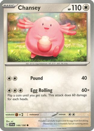 Pokemon TCG - Scarlet & Violet - Base Set - 144/198 - Chansey - Common - Reverse Holofoil
