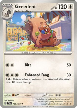 Pokemon TCG - Scarlet & Violet - Base Set - 152/198 - Greedent - Uncommon - Reverse Holofoil