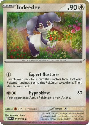 Pokemon TCG - Scarlet & Violet - Base Set - 153/198 - Indeedee - Rare - Reverse Holofoil