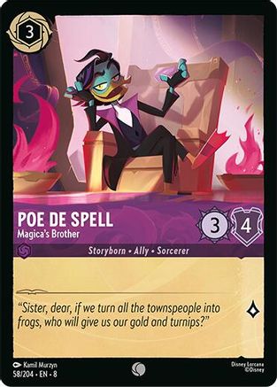 Lorcana TCG - Reign of Jafar - 58/204 - Poe De Spell - Magica's Brother - Common - Non-Foil
