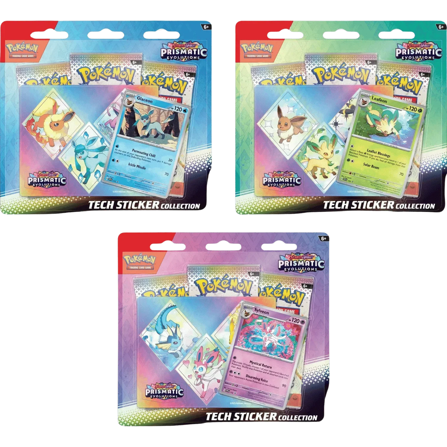 Pokemon SV8.5 Prismatic Evolutions -Set of 3- Tech Sticker Collection