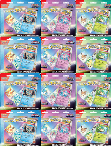 Pokemon SV8.5 Prismatic Evolutions Tech Sticker Collection [x12] Case