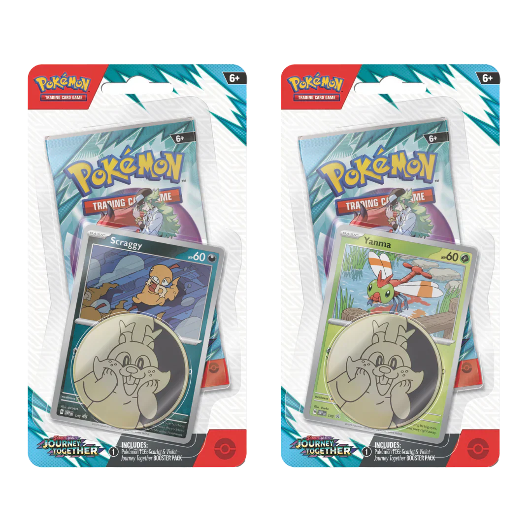 Pokemon Journey Together SV09 -Set of 2- [Scraggy & Yanma] Checklane Blisters