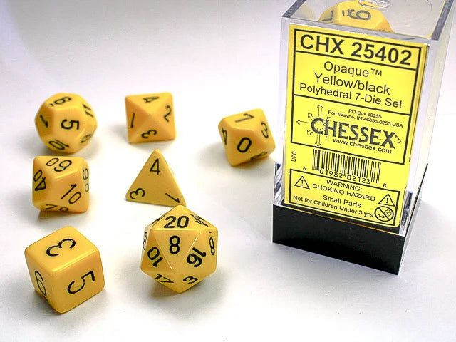 Opaque Yellow/Black 7-Die Set