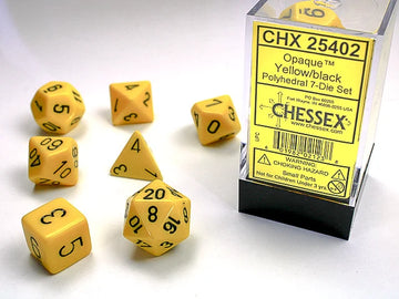 Opaque Yellow/Black 7-Die Set