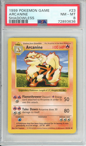 Pokemon Graded: Arcanine Shadowless PSA 8