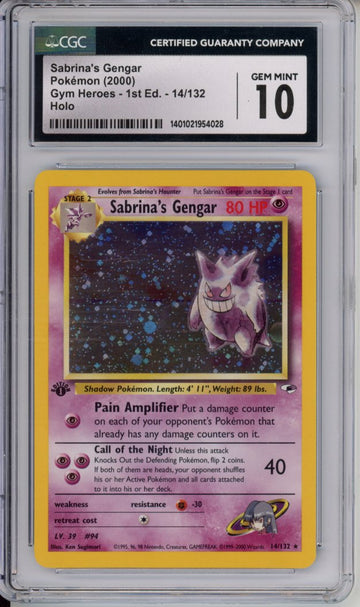 Pokemon Graded: 1st Edition Sabrina's Gengar CGC 10