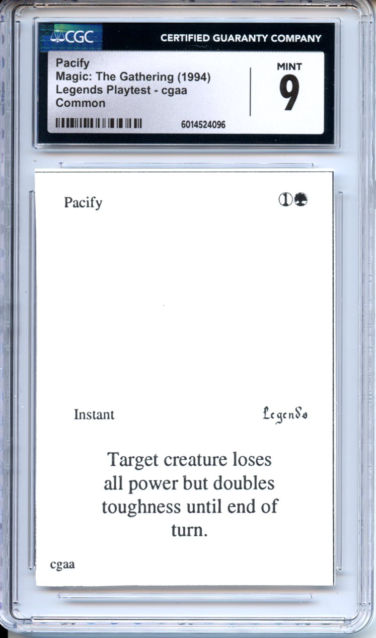 Magic Graded: Pacify Playtest CGC 9