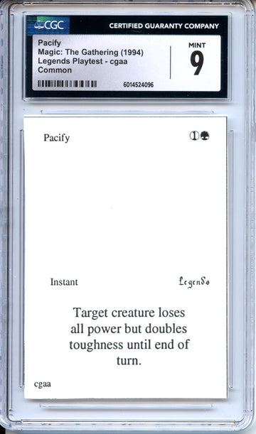 Magic Graded: Pacify Playtest CGC 9