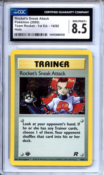 Pokemon Graded: 1st Edition Rocket's Sneak Attack CGC 8.5