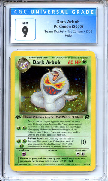 Pokemon Graded: 1st Edition Dark Arbok CGC 9