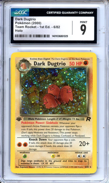 Pokemon Graded: 1st Edition Dark Dugtrio CGC 9