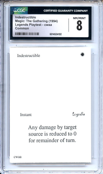 Magic Graded: Magic Graded: Playtest Indestructible CGC 8