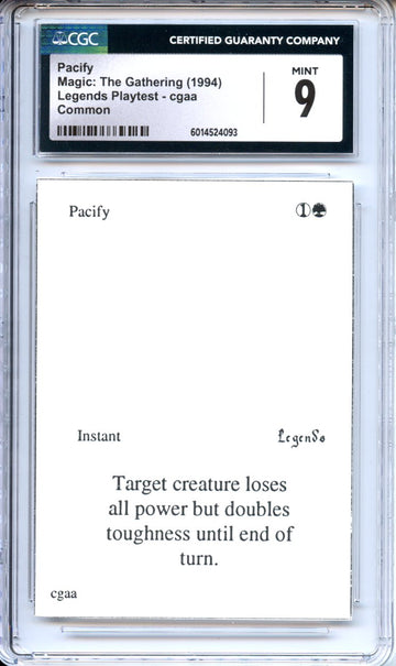 Magic Graded: Magic Graded: Playtest Pacify CGC 9